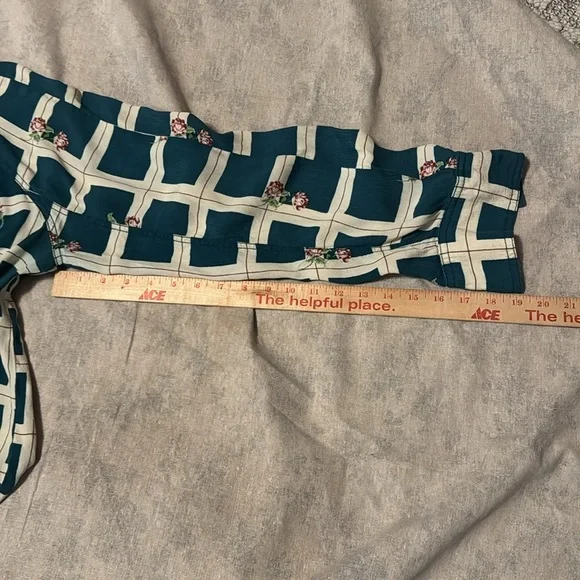 Free People Green and White Button Down Shirt - Picture 6 of 7